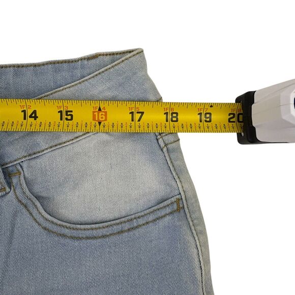 NWT Mekool Fashion Jeans Wide Leg Frayed Cuff Distressed Washed Denim 36 waist - Picture 8 of 16